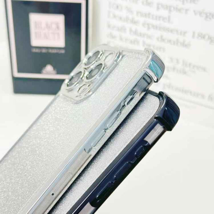 For iPhone 16 Electrpolated Glitter Four-corner Shockproof Space TPU Phone Case(Gradient Silver)