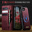 For iPhone 16e CaseMe C49 MagSafe RFID Blocking Detachable Wallet Leather Phone Case(Red)