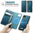 For iPhone 16e CaseMe C49 MagSafe RFID Blocking Detachable Wallet Leather Phone Case(Green)
