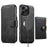 For iPhone 14 Pro Max Suteni Q05S1 3-in-1 Detachable Wallet MagSafe Leather Phone Case(Black)