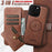 For iPhone 14 Pro Max Suteni Q05S1 3-in-1 Detachable Wallet MagSafe Leather Phone Case(Brown)