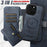 For iPhone 14 Pro Max Suteni Q05S1 3-in-1 Detachable Wallet MagSafe Leather Phone Case(Blue)