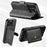 For iPhone 15 Suteni Q07S1 3-in-1 Detachable Wallet MagSafe Splicing Leather Phone Case(Black)