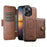 For iPhone 14 Pro Max Suteni Q07S1 3-in-1 Detachable Wallet MagSafe Splicing Leather Phone Case(Brown)