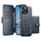 For iPhone 14 Pro Max Suteni Q07S1 3-in-1 Detachable Wallet MagSafe Splicing Leather Phone Case(Blue)