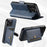 For iPhone 14 Pro Max Suteni Q07S1 3-in-1 Detachable Wallet MagSafe Splicing Leather Phone Case(Blue)
