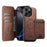 For iPhone 16 Pro Suteni Q05S2 3-in-1 Detachable Vertical Flip Wallet MagSafe Leather Phone Case(Brown)