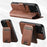 For iPhone 15 Suteni Q05S2 3-in-1 Detachable Vertical Flip Wallet MagSafe Leather Phone Case(Brown)