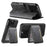 For iPhone 15 Suteni Q05S3 3-in-1 Detachable Vertical Flip Wallet MagSafe Leather Phone Case(Black)