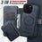 For iPhone 15 Suteni Q05S3 3-in-1 Detachable Vertical Flip Wallet MagSafe Leather Phone Case(Blue)
