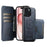 For iPhone 15 Suteni Q05S3 3-in-1 Detachable Vertical Flip Wallet MagSafe Leather Phone Case(Blue)