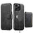 For iPhone 14 Pro Max Suteni Q05S3 3-in-1 Detachable Vertical Flip Wallet MagSafe Leather Phone Case(Black)