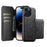 For iPhone 14 Pro Max Suteni Q05S3 3-in-1 Detachable Vertical Flip Wallet MagSafe Leather Phone Case(Black)