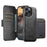 For iPhone 15 Suteni Q06S2 3-in-1 Detachable Vertical Flip Wallet MagSafe Splicing Leather Phone Case(Black)
