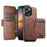 For iPhone 15 Suteni Q06S2 3-in-1 Detachable Vertical Flip Wallet MagSafe Splicing Leather Phone Case(Brown)