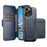 For iPhone 15 Suteni Q06S2 3-in-1 Detachable Vertical Flip Wallet MagSafe Splicing Leather Phone Case(Blue)