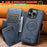 For iPhone 15 Suteni Q06S2 3-in-1 Detachable Vertical Flip Wallet MagSafe Splicing Leather Phone Case(Blue)