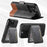 For iPhone 15 Suteni Q06S3 3-in-1 Splicing Detachable Vertical Flip Wallet MagSafe Leather Phone Case(Black)