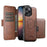 For iPhone 15 Suteni Q06S3 3-in-1 Splicing Detachable Vertical Flip Wallet MagSafe Leather Phone Case(Brown)