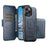 For iPhone 15 Suteni Q06S3 3-in-1 Splicing Detachable Vertical Flip Wallet MagSafe Leather Phone Case(Blue)
