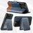 For iPhone 15 Suteni Q06S3 3-in-1 Splicing Detachable Vertical Flip Wallet MagSafe Leather Phone Case(Blue)