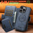 For iPhone 15 Suteni Q06S3 3-in-1 Splicing Detachable Vertical Flip Wallet MagSafe Leather Phone Case(Blue)