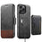 For iPhone 14 Pro Max Suteni Q06S3 3-in-1 Splicing Detachable Vertical Flip Wallet MagSafe Leather Phone Case(Black)