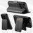 For iPhone 15 Suteni Q07S2 3-in-1 Detachable Vertical Flip Wallet MagSafe Splicing Leather Phone Case(Black)