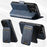 For iPhone 15 Suteni Q07S2 3-in-1 Detachable Vertical Flip Wallet MagSafe Splicing Leather Phone Case(Blue)