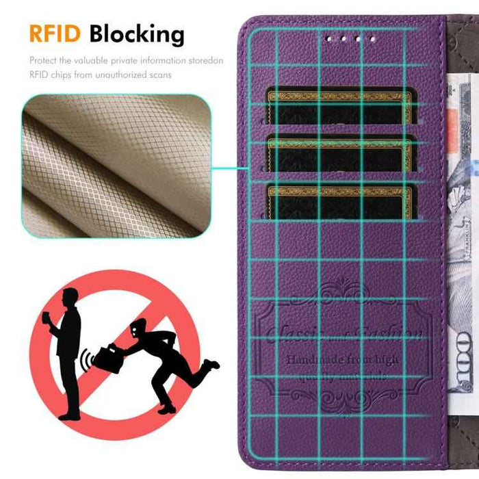 For iPhone 16 Pro ENKAY RFID Blocking Wallet Kickstand Litchi Texture Leather Phone Case(Red)