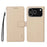 For iPhone 16e ENKAY RFID Blocking Wallet Kickstand Litchi Texture Leather Phone Case(Beige)