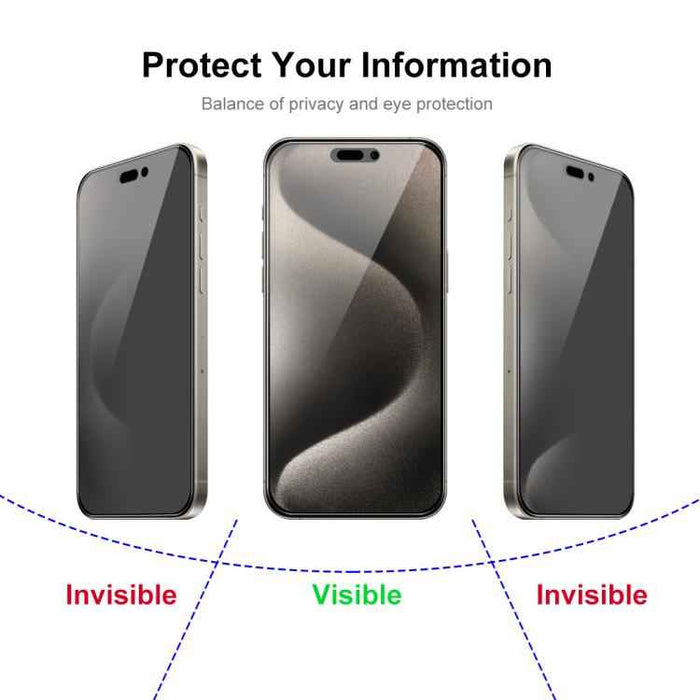 For iPhone 16 Pro JUNSUNMAY 25pcs Silk Print Full Coverage Privacy Tempered Glass Film