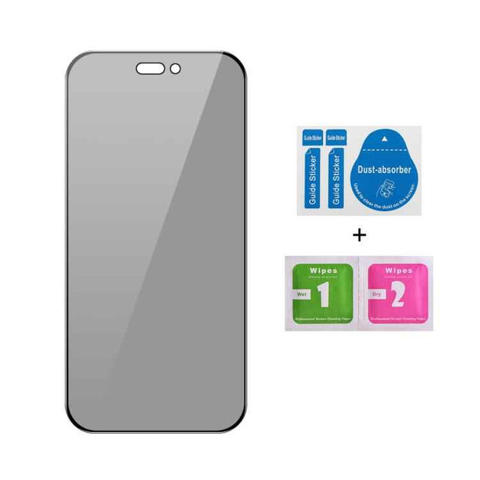 For iPhone 16 Pro JUNSUNMAY 25pcs Silk Print Full Coverage Privacy Tempered Glass Film