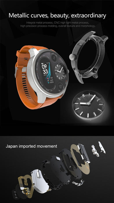 T3 Dual Display Smart Watch For Men IP68 Waterproof Fitness Bracelet 15 Days Standby Business Smartwatch Activity Tracker, Black, Gray, Blue, Orange, Dark Brown