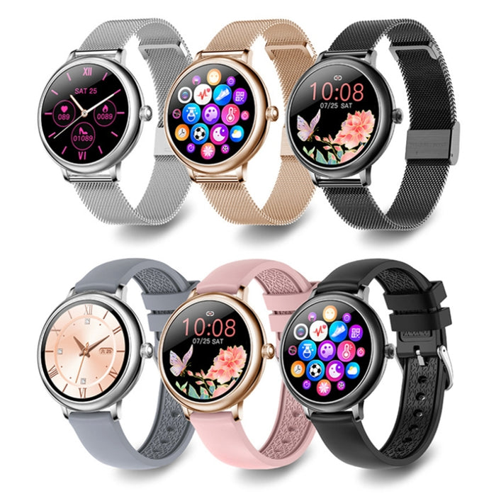 LOANIY CF80 1.08 Inch Heart Rate Monitoring Smart Bluetooth Watch, Gold Steel, Black Steel, Silver Steel