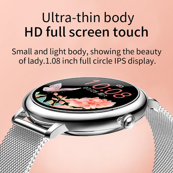 LOANIY CF80 1.08 Inch Heart Rate Monitoring Smart Bluetooth Watch, Gold Steel, Black Steel, Silver Steel