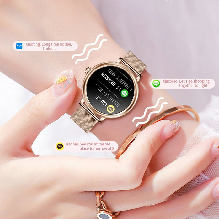 LOANIY CF80 1.08 Inch Heart Rate Monitoring Smart Bluetooth Watch, Gold Steel, Black Steel, Silver Steel
