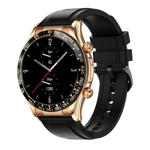 LOANIY E18 Pro Smart Bluetooth Calling Watch with NFC Function, Gold Silicone, Gold Leather, Green Silver Steel