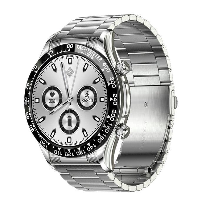 LOANIY E18 Pro Smart Bluetooth Calling Watch with NFC Function, Gold Silicone, Black Leather, Gold Leather, Black Silver Steel, Green Silver Steel