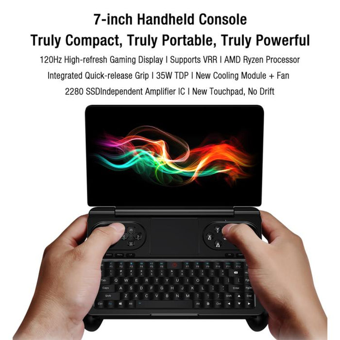 GPD WIN Mini 2025 Handheld Gaming PC, 32GB+2TB, 7 inch Windows 11 Home AMD Ryzen AI 9 HX 370, US Plug, Ryzen AI9 32GB+2TB