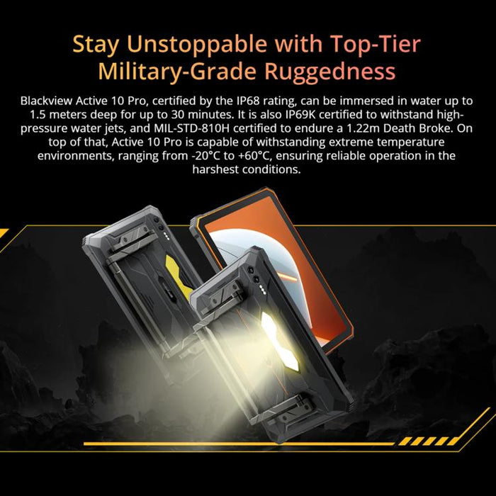 Blackview Active 10 Pro 5G Rugged Tablet, 12GB+512GB, 10.95 inch Android 14 Dimensity 7300 Octa Core, Global Version with Google Play, 12GB+512GB